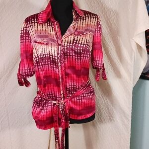 Mixit  red/purple/pink blouse size Med